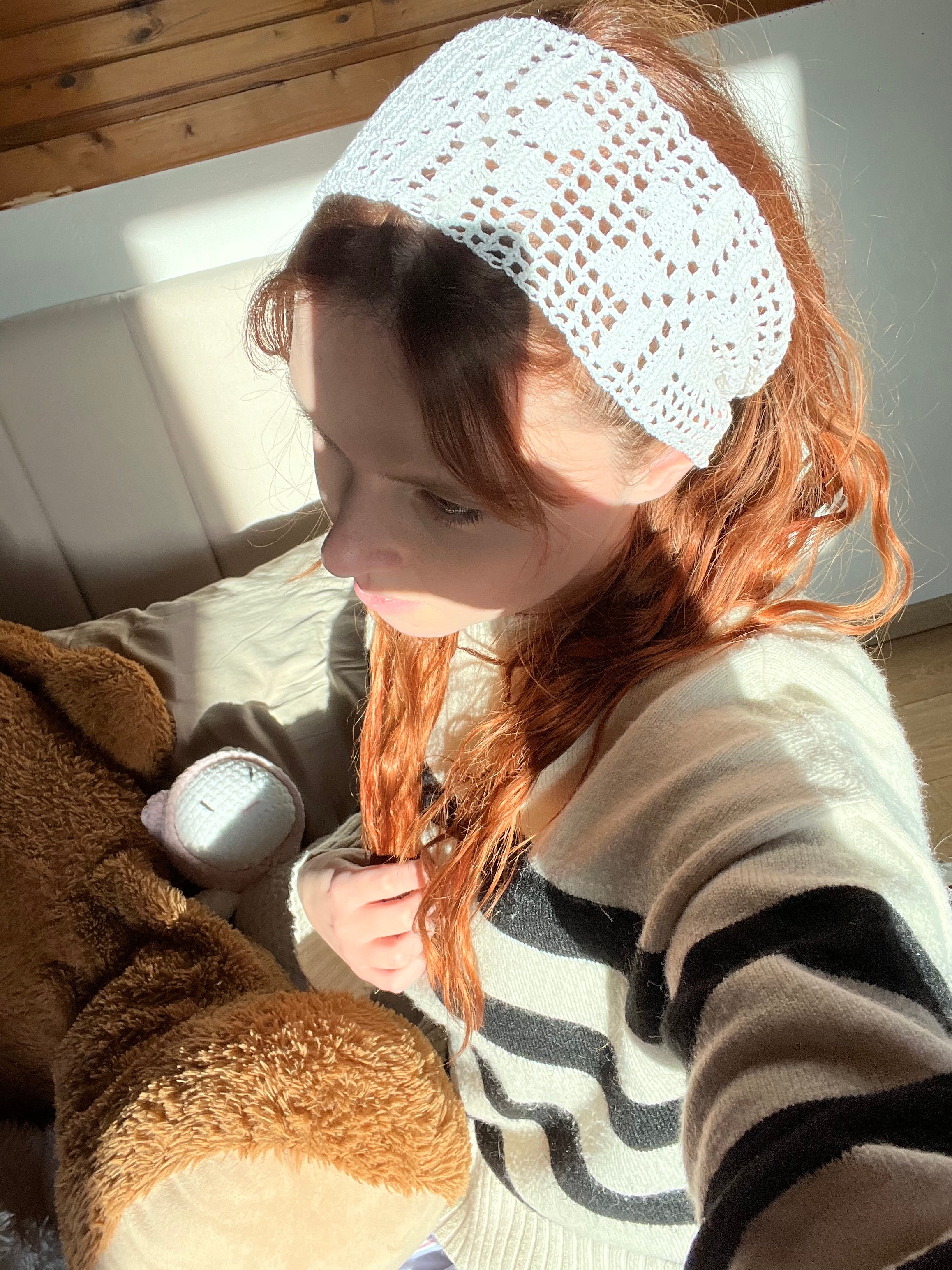 Bandeau filet crochet