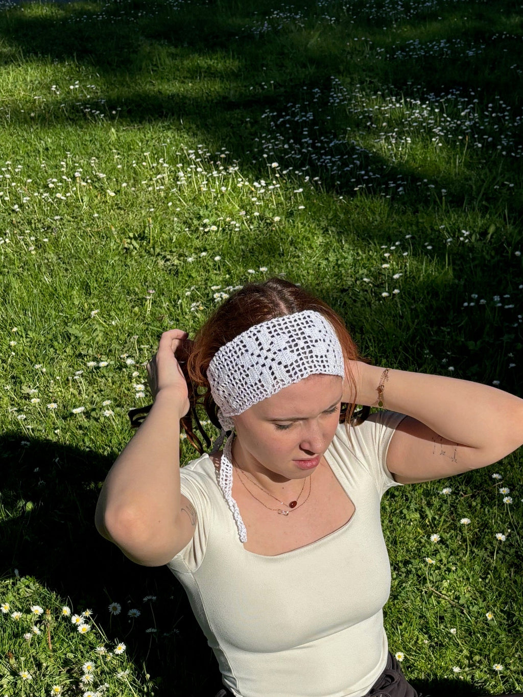 Bandeau filet crochet